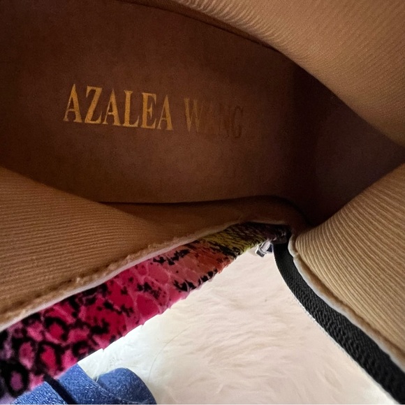 Azalea Wang Vibrant Faux Snakeskin Heeled Boots Size 6 - Picture 12 of 13